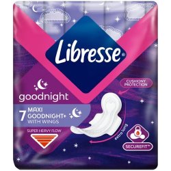 Libresse Maxi Goodnight + With Wings 7 Pads