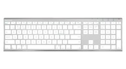 Macally Rechargeable Aluminum Quick Switch Bluetooth Keyboard For Three Devices