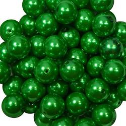 20MM Bulk Package 50 Emerald Green Solid Acrylic Chunky Bubblegum Beads Loose Gumball Beads Lot