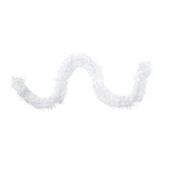 Cc Christmas Decor 18' Ultra Soft Plush White Tinsel Garland
