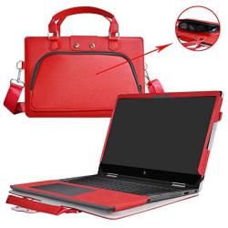 Pavilion X360 15 Case 2 In 1 Accurately Designed Protective Pu Leather Cover + Portable Carrying Bag For 15.6" Hp Pavili