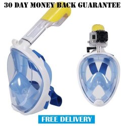 Neopine Snorkeling Mask With Go Pro Action Camera Mount Blue Large Only