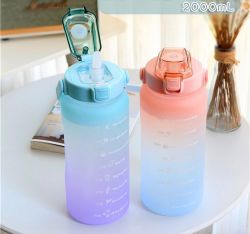 2L Motivational Water Bottle - Pink Lid