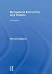 Behavioural Economics And Finance Hardcover 2ND New Edition