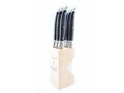 Laguiole By Andre Verdier Steak Knife Set With Stand 6-PIECE Black