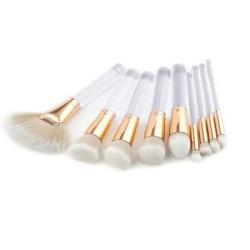 Iconix 9 Piece White Wood Makeup Brushes Set