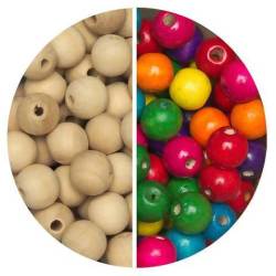 Wooden Craft Beads - Coloured 250PCS