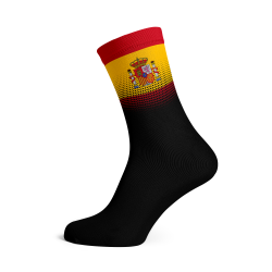 Spain Flag Socks - Large Black