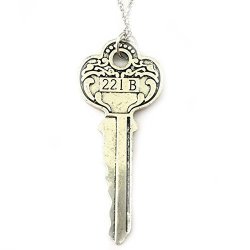 Superheroes Sherlock 221B Key 18" Necklace In Gift Box By