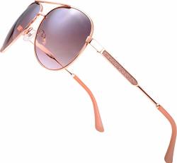 Classic Crystal Elegant Women Beauty Design Sunglasses Gift Box L163-ROSE Gold Brown pink