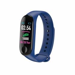 Gopg Smart Wristband Fitness Activity Tracker Heart Rate Monitor Smart Watch Heart Plunging Pedometer Weather For Android Ios Smartphone-blue