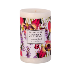 Pepper Tree Lavender & Wild Orchid Scented Pillar Candle