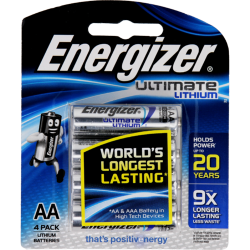 Energizer Ultimate Lithiuim Aa Batteries 4 Pack