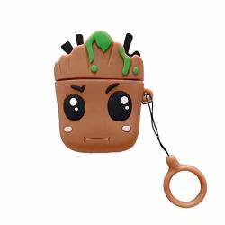 Ultra Thick Soft Silicone I Am Groot Case With Strap For Apple Airpods 1 2 Wireless Earbuds 3D Tree Guardians Of The Galaxy Cool