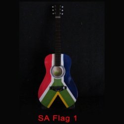Miniature Guitar Rock Star South African Flag