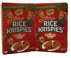 2 Pack - Holiday Color Kelloggs Rice Krispies - Special Holiday Edition - Red & Green - 9.9 Oz