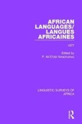 African Languages langues Africaines - Volume 3 1977 Paperback