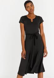 Edit Short Sleeve Flared Dress Black