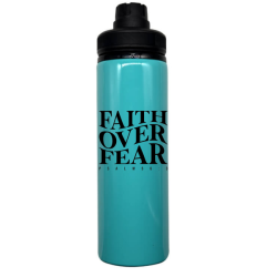 Faith Over Fear Green Water Bottle