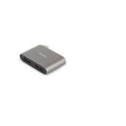 Moshi Usb-c To Dual Usb-a Adapter For Apple Macbooks Grey