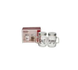 Clear & Silver Glassware Round Pepper Shaker Mugs 2PCS 7CM