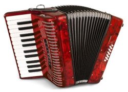 Hohner Accordions 1303-RED 12 Bass Entry Level Piano Accordion Red