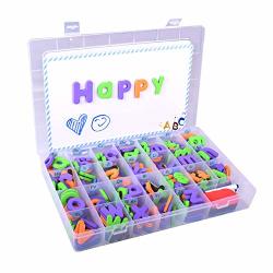 Gentlecarin Classroom Magnetic Letters Kit 208PCS Educational Alphabet Refrigerator Magnets With Magnetic Board And Storage Box Foam Alphabet Letters For Toddlers Kids Spelling And Learning