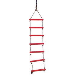 Monkeyjack Kids Indoor And Outdoor Playhouse 6 Rungs 2M Rope Climbing Ladder Tree House Accessories Toy Red