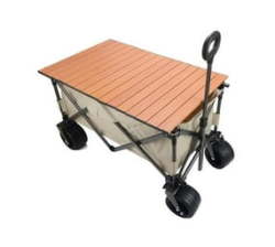 Large Portable Multifunction Cart Outdoor Camping Foldable With Table Light Wagon Trolley