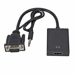 Yile Vga To HDMI Computer Cable Adapter For Desktop Tv Box Laptop Computer PC Ultrabook Notebook Chromebook Raspberry Pi Intel Nuc Roku PS3 Xbox