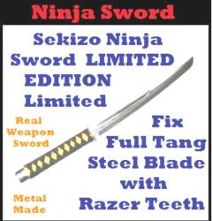Sekizo Ninja Sword Limited Edition Fix Full Tang Steel Blade With Razer Teeth