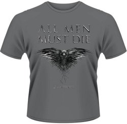 Game Of Thrones All Men Must Die T-Shirt in Grey