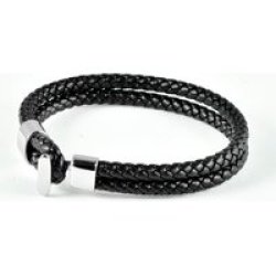Mens Trendy Anchor Half-cuff Leather Bracelet 20CM