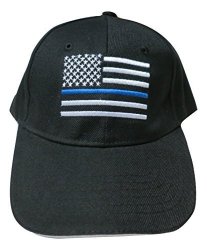 Thin Blue Line Usa Flag Baseball Cap Hat Support Police Law Enforcement By Trendyluz