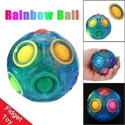 Leegor Luminous Stress Reliever Magic Rainbow Ball Fun Cube Fidget Puzzle Education Toy For Kids adults Stress Reliever Toy Xmas Gift