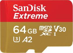 SanDisk Extreme Microsdxc Uhs-i Memory Card With Adapter - C10 U3 V30 4K A2 Micro Sd - 256GB
