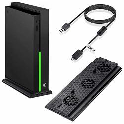 Lictin Xbox One X Vertical Stand - Xbox One X Cooling Fan With 3 USB Ports And Xbox One X Controller Charging Cable 9FT