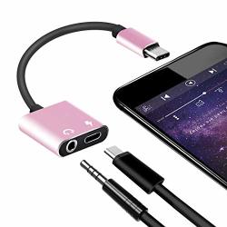 Type C Adapter Lively Life USB Type C To 3.5MM Audio Jack Headphone Adapter 2 In 1 Type C Splitter Adapter Support For Charging