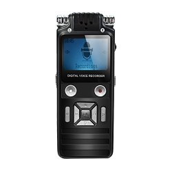 Voice Activated Recorder 8GB Digital Voice Recorder Rechargeable Dictaphone Recorder Stereo Clear Sound Recorder With MP3 Player 1536KBPS Noise Cancellation MIC For Lectures Interviews Conversation