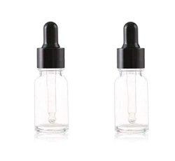 2PCS Clear Empty Glass Attar Bottle With Glass Eye Dropper For Essence Oil Aromatherapy Eye Ear Drop 10ML