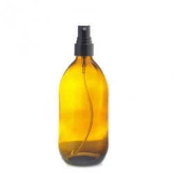 200ML Amber Glass Generic Bottle With Atomiser Spray - Black 28 410