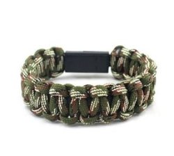 Paracord Bracelet With USB Charger Compatible With Samsung Cellphone - Camo