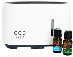 Orico Oco Life Simulated Flame Aroma Diffuser + 2 Oil Blends - White