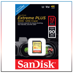 SanDisk Extreme Plus Sdhc 32GB Class 10 Uhs-i V30 Card - 12 Month Carry- In