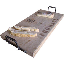 Boutique Vineyards Rectangular Cheese Board with Iron Handles
