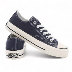 Ekko Retro Ladies Canvas Sneakers Lo - Dark Grey