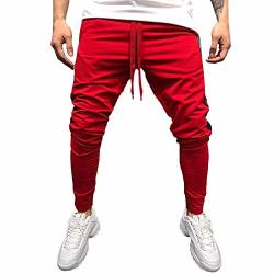 Men's Trousers With Casual Pants Red-x-large