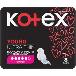 Kotex Young Ultra Thin Pads Super+wing 8'S