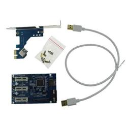 JiuWu Pci-e Express 1X To 3 Port 1X Switch Multiplier Hub Riser Card + USB Cable