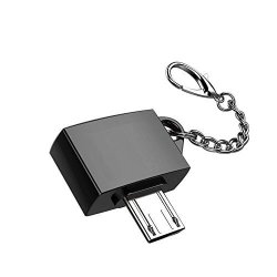 Micro USB Otg To USB Adapter Iuhan Metal Micro USB Male To USB 2.0 A Female Otg Converter Adapter With Key Chain Black